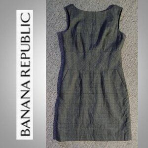Banana Republic grey plaid dress size 8 #
